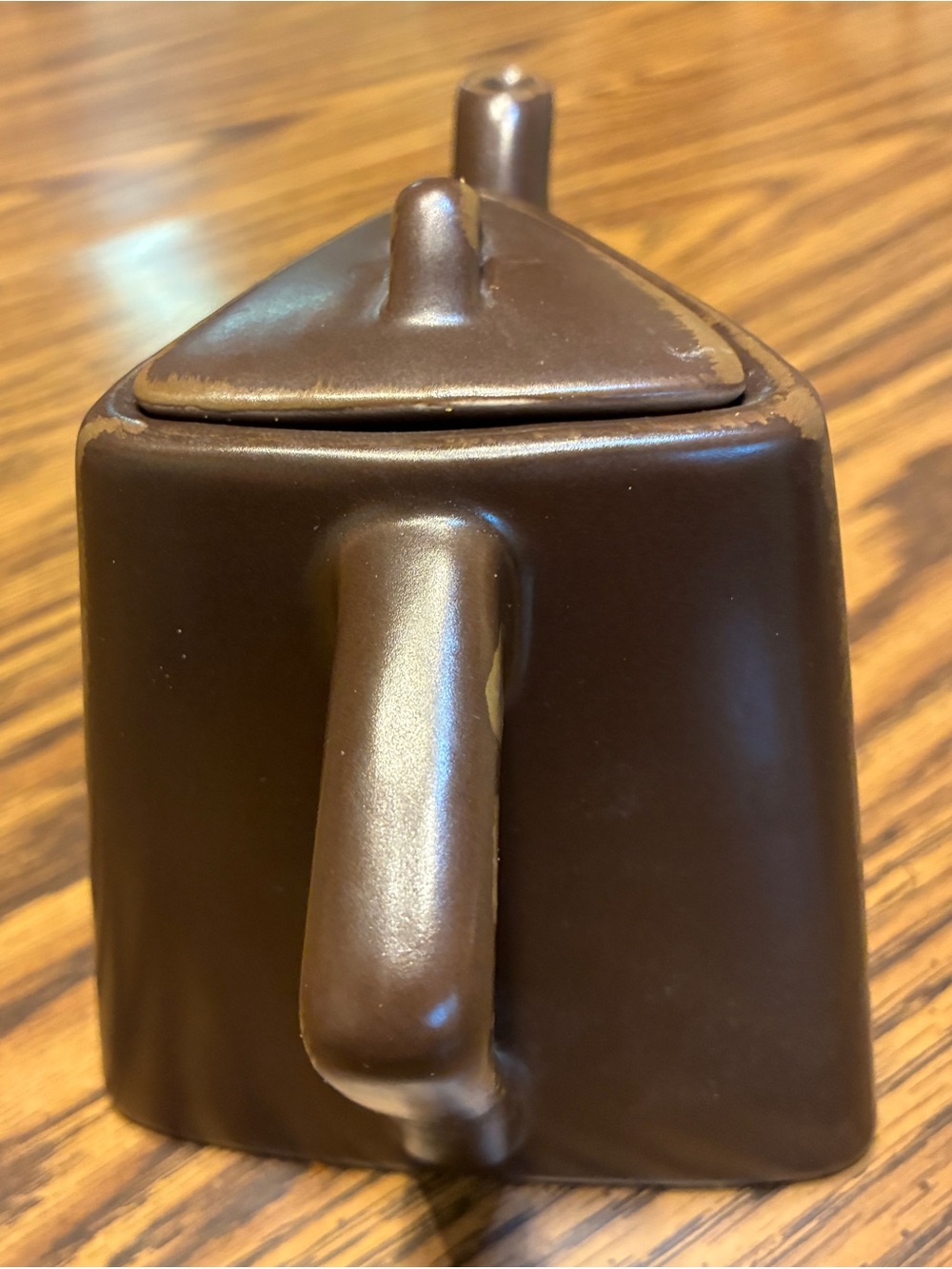 Art Deco Designpac Triangular Teapot, Brown MCM Teapot - Picture 4 of 8